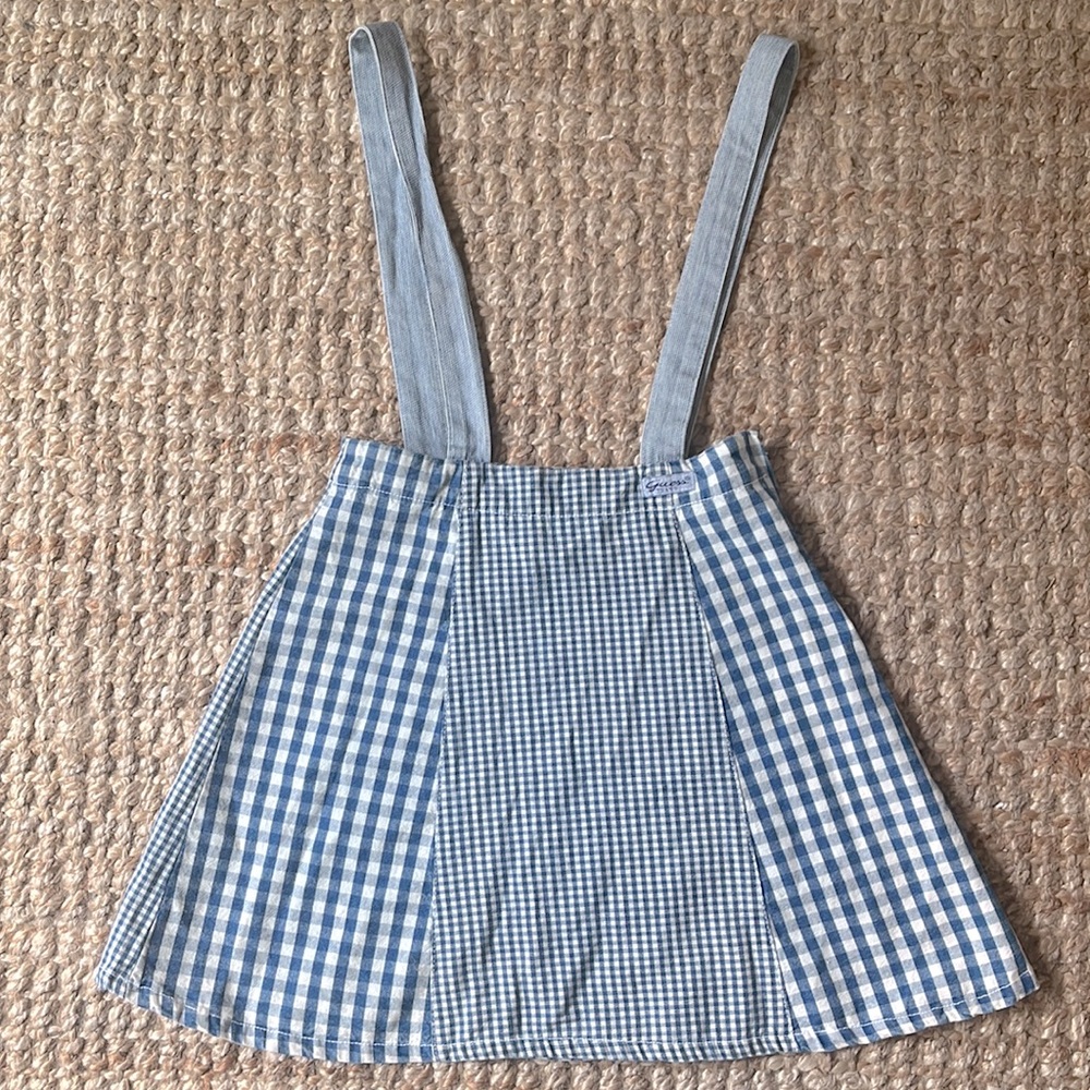🔹 vintage guess gingham pinafore skirt